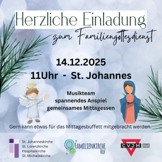 Einladung zum Familiengottesdienst am 14.12.2025