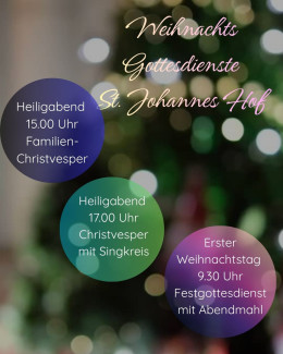 Weihnachtsgottesdienste St. Johannes